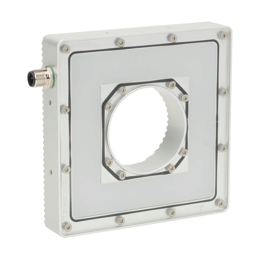 RD1PD5CY - Lumher RD machine vision lighting, ring light, white light emission, 5000K, plus or minus 30 degrees, continuous, 135 x 135 x 25mm housing, 22.8-25.2 VDC operating voltage.