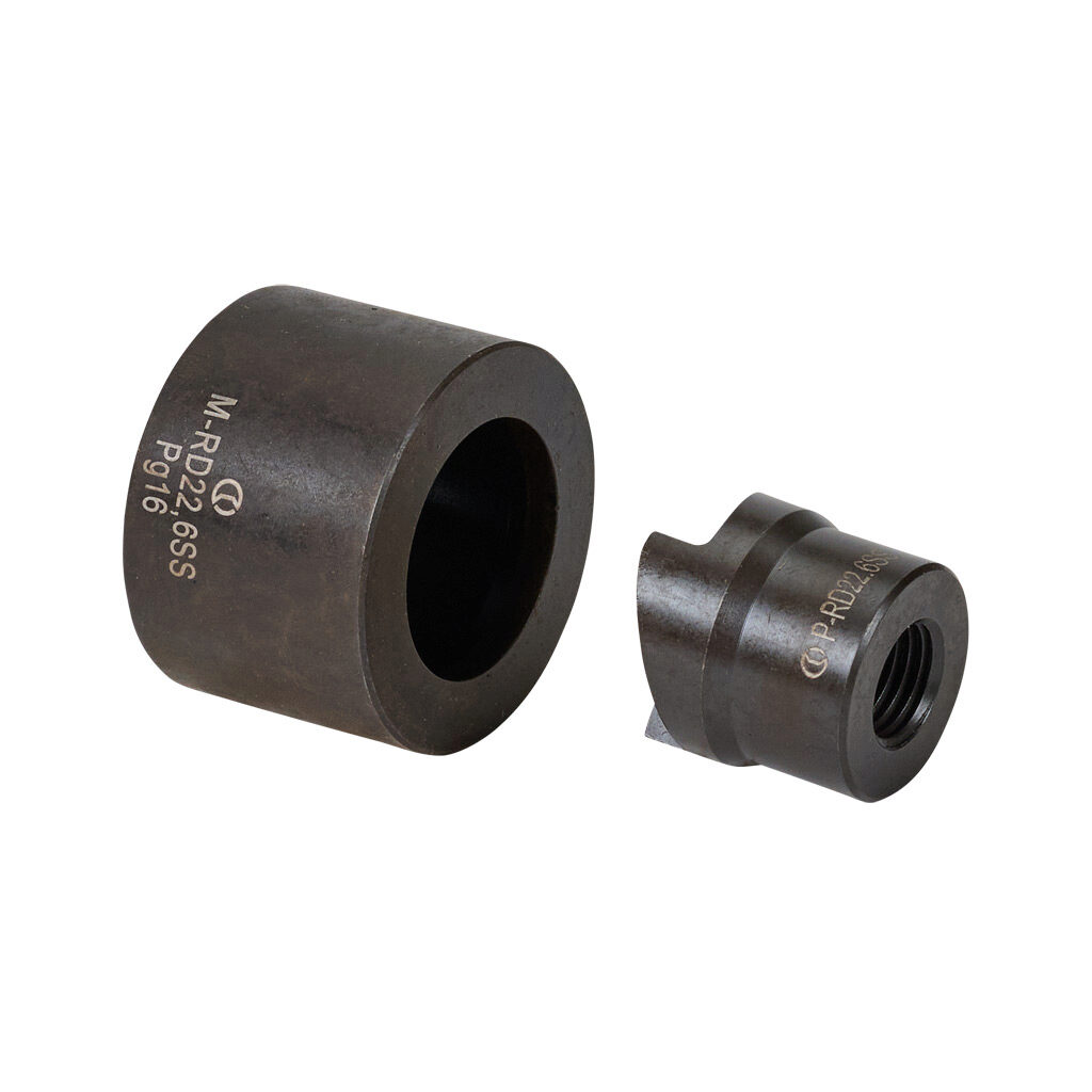 RD22.6SS - Cembre knockout punch and die, 1/2in conduit. For use with 7/16in draw stud. Punch and die included.