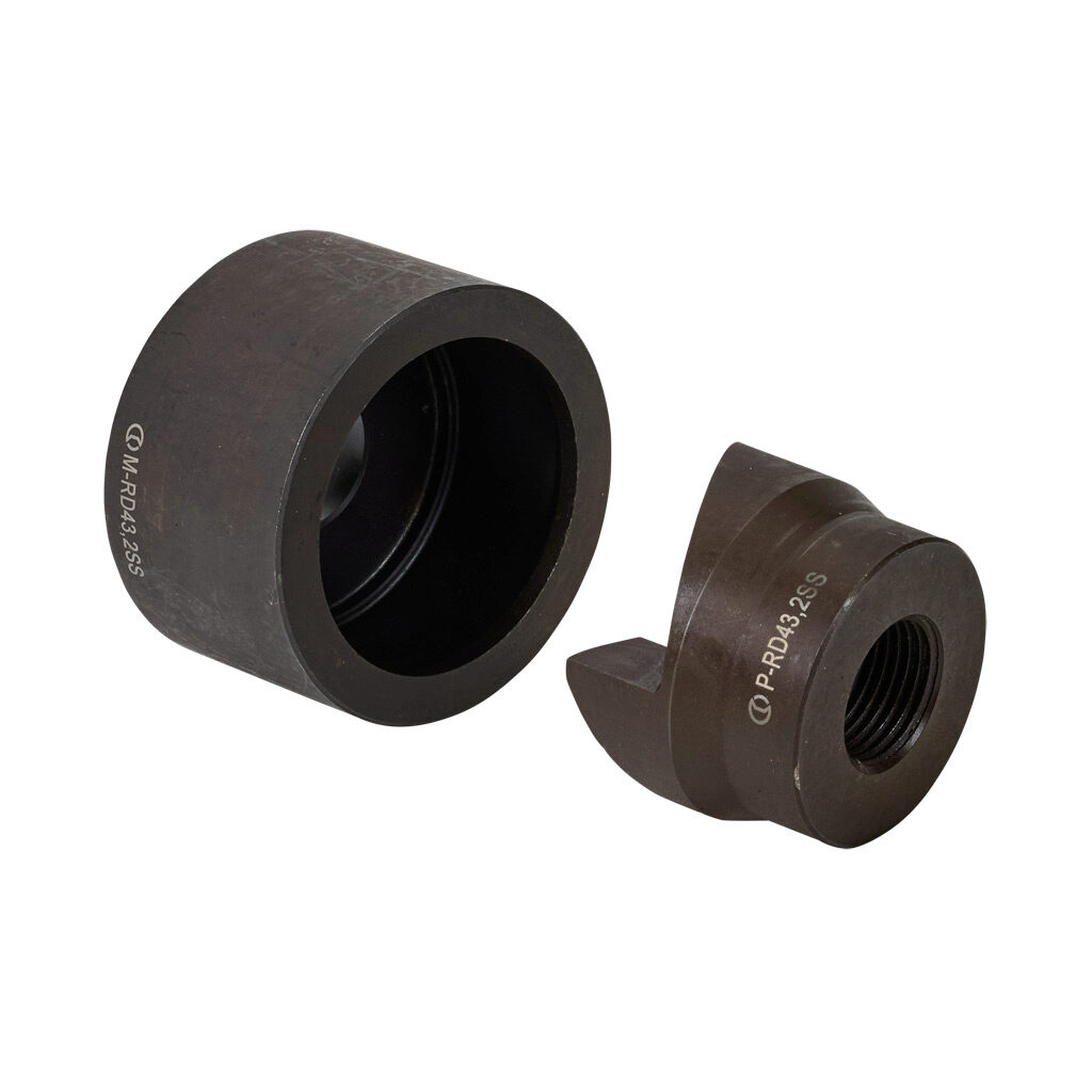 RD43.2SS - Cembre knockout punch and die, 1-1/4in conduit. For use with 3/4in draw stud. Punch and die included.