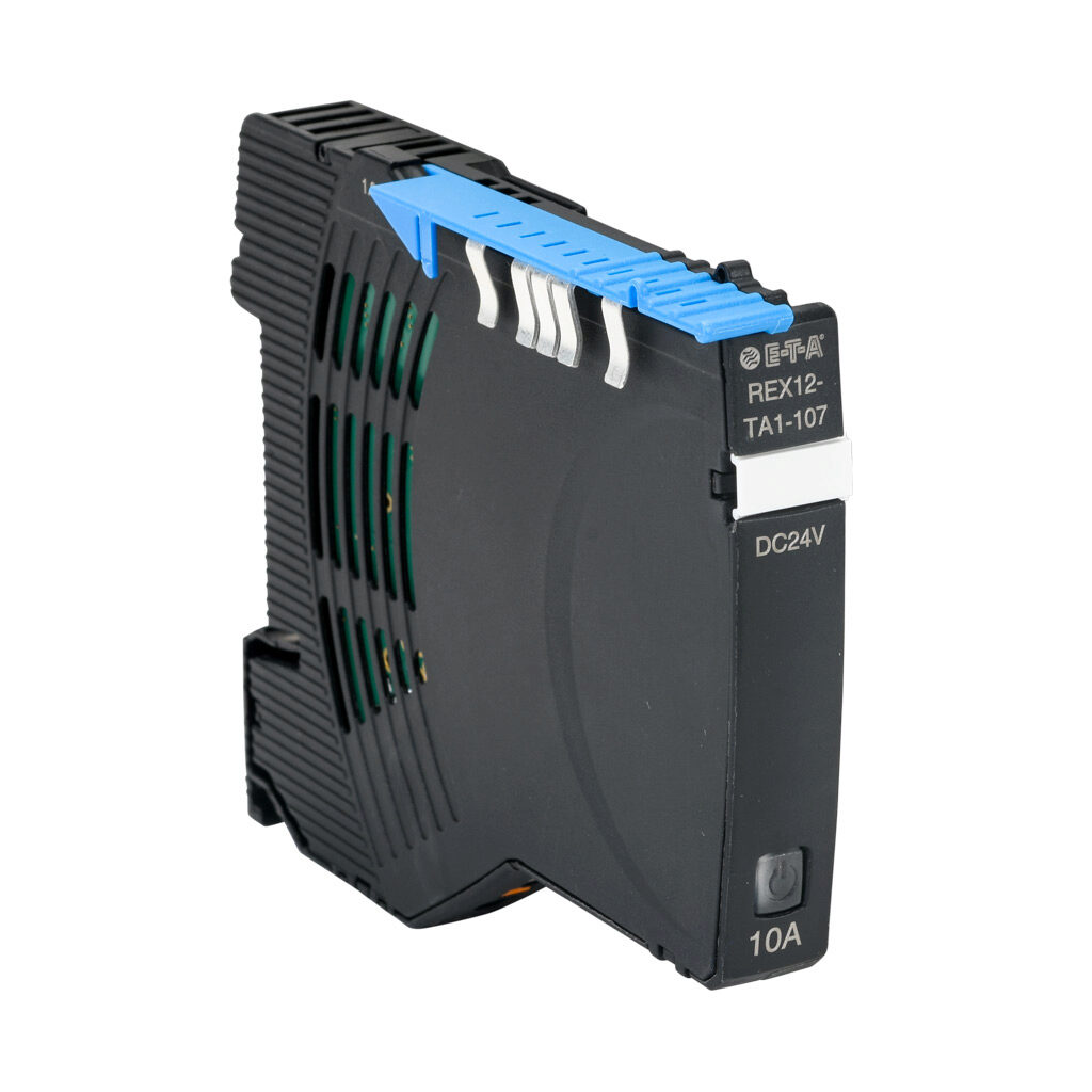 REX-TA1-24-10A - E-T-A REX series modular circuit protector, overcurrent protection, 10A, 24 VDC output, 1 channel(s), electronic, 35mm DIN rail mount.