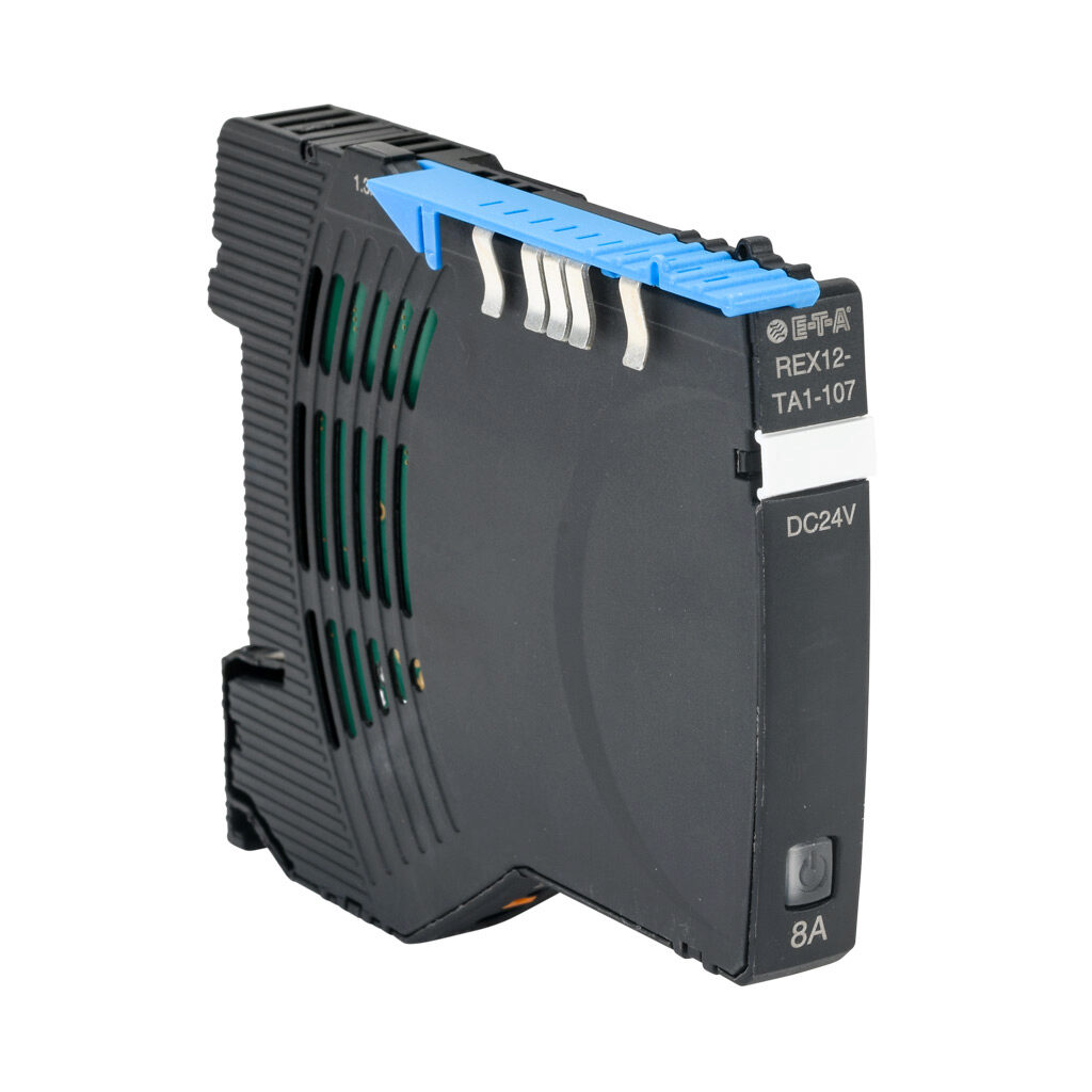 REX-TA1-24-8A - E-T-A REX series modular circuit protector, overcurrent protection, 8A, 24 VDC output, 1 channel(s), electronic, 35mm DIN rail mount.