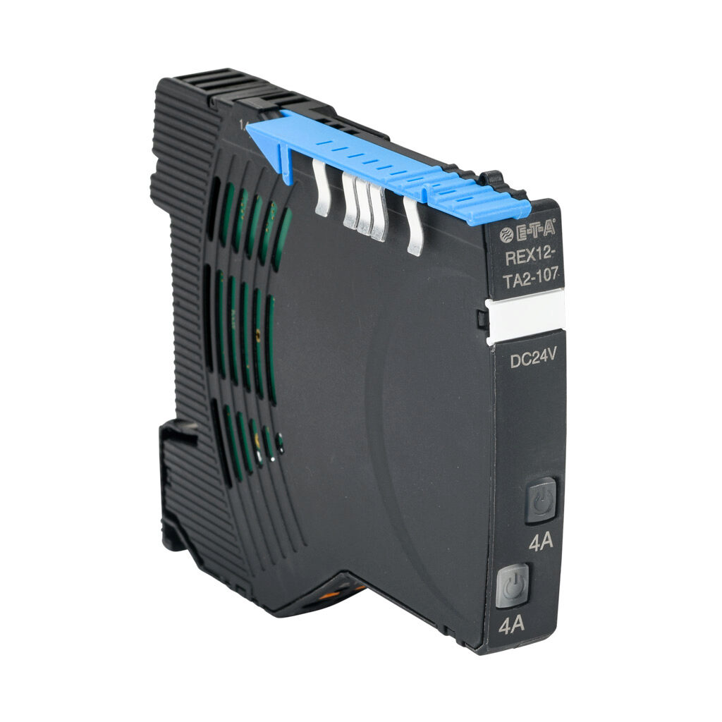 REX-TA2-24-4A - E-T-A REX series modular circuit protector, overcurrent protection, 4A, 24 VDC output, 2 independent channel(s), electronic, 35mm DIN rail mount.