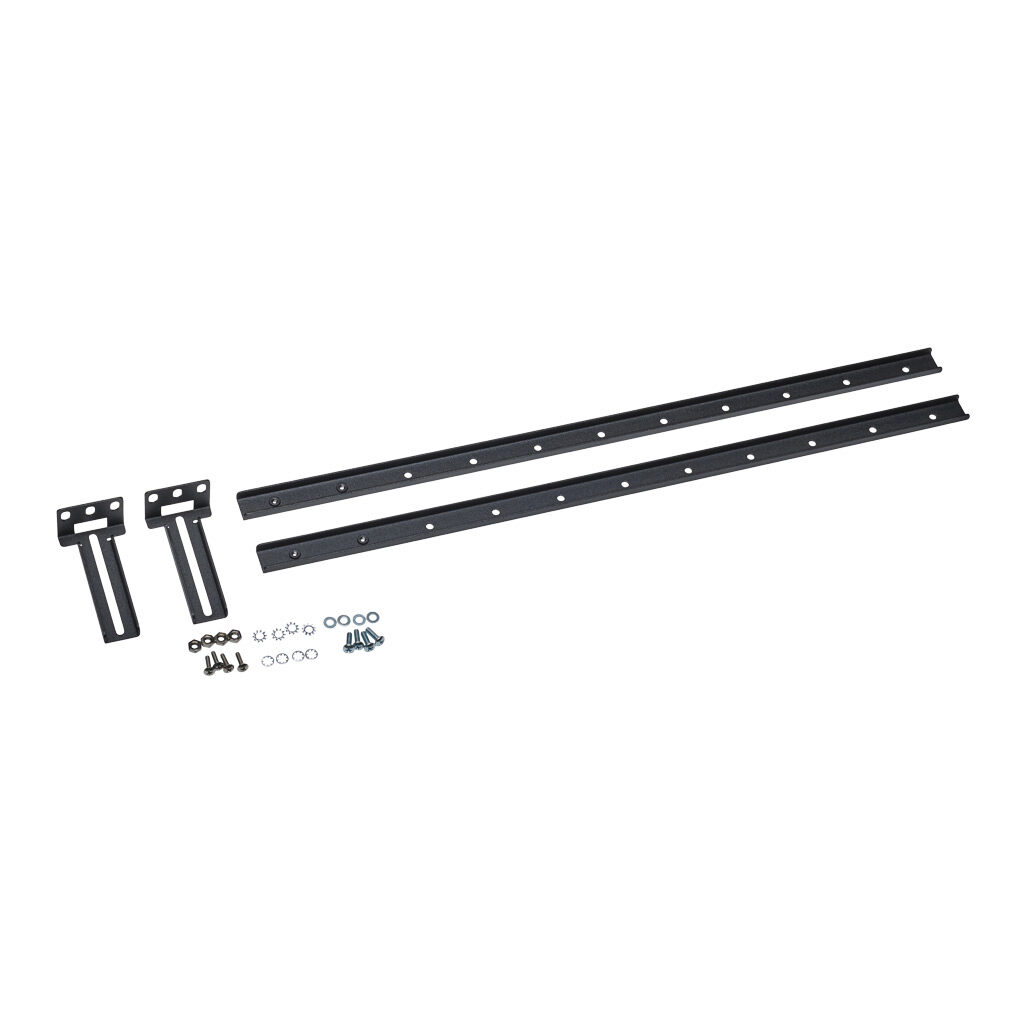 RM1U18BRKT - Hammond adjustable rear bracket, 1U, 18 to 28in depth, carbon steel, black, powder coat finish. Package of 2.