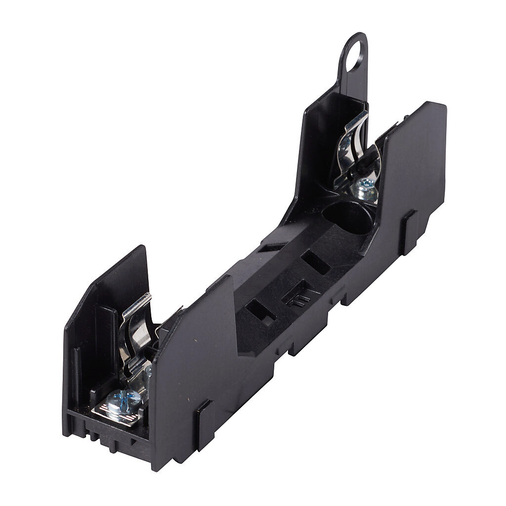RM60030-1SR - Bussmann modular fuse block, accepts R fuses, 30A, 600V, 1-pole, 18-10 AWG copper only, screw with pressure plate, 35mm DIN rail or panel mount.