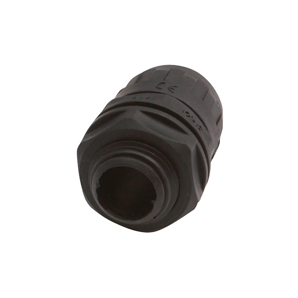 RPS-16K - Iboco RPS fitting, straight, compression, 1/2in tubing size, G1/2 BSPP male thread, insulated, black. Package of 20. For use with I-Flex electrical tubing. Seal gaskets included.