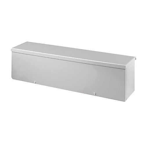 RSCG060612 - Wiegmann wiring trough, 6 x 6 x 12in (HxDxL), NEMA 1/3R, wall mount, with knockouts, carbon steel, ANSI 61 gray, powder coat finish, screw cover.