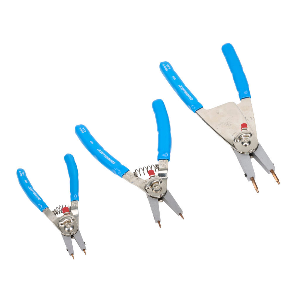 RT-3 - CHANNELLOCK Classic pliers set, convertible snap ring, 3 pieces, convertible snap rings, plastic carrying case.