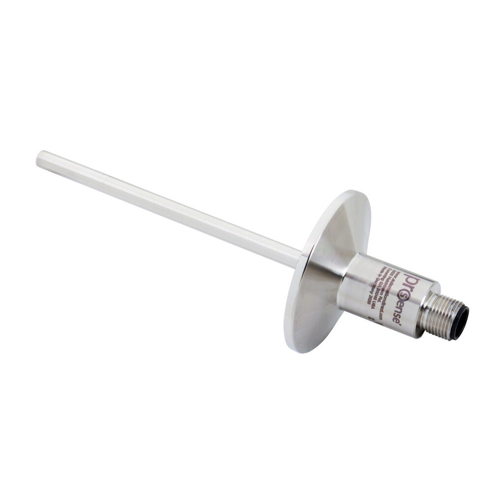 RTD1-S15-100-H - ProSense temperature sensor, Pt100 RTD, sanitary connection probe, 100mm insertion length, 6mm probe diameter, stainless steel sheath, 1-1/2in sanitary tri-clamp process connection, 4-pin M12 quick-disconnect.