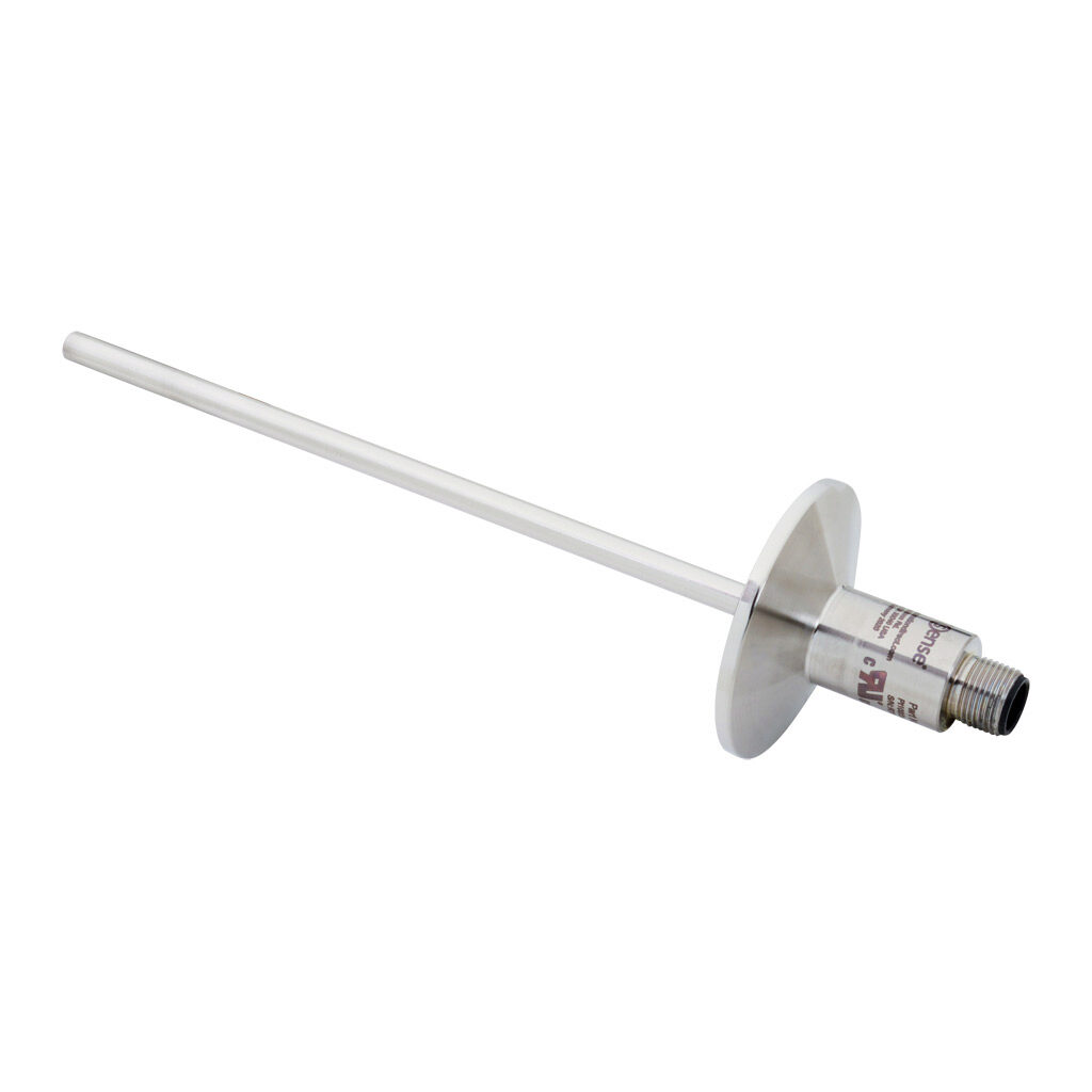 RTD1-S15-150-H - ProSense temperature sensor, Pt100 RTD, sanitary connection probe, 150mm insertion length, 6mm probe diameter, stainless steel sheath, 1-1/2in sanitary tri-clamp process connection, 4-pin M12 quick-disconnect.