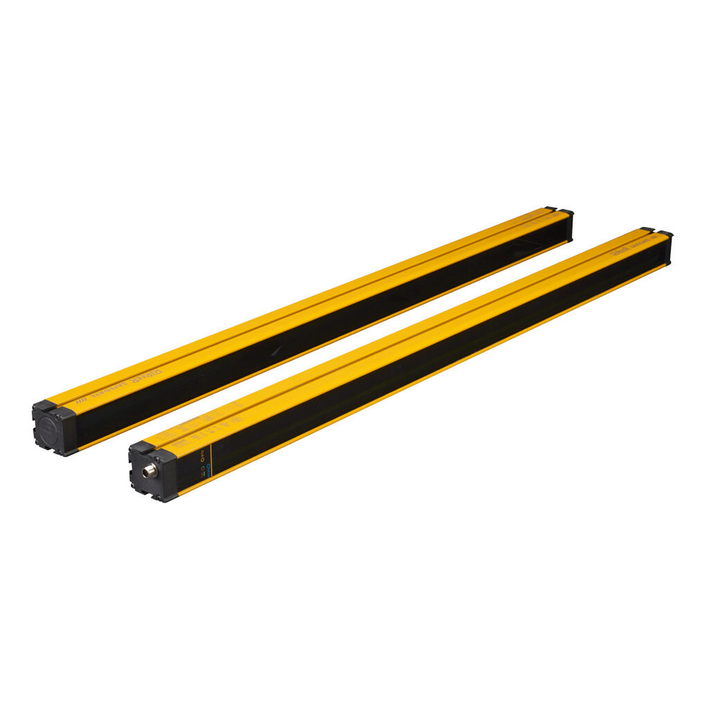 S-4B-TRX - ReeR safety light curtain, active/passive pair, body protection, 24 VDC, 300mm resolution, 910mm protected height, 0-8m operating distance, safety category Type 4, IP65 IP67, (1) 8-pin M12 quick-disconnect.