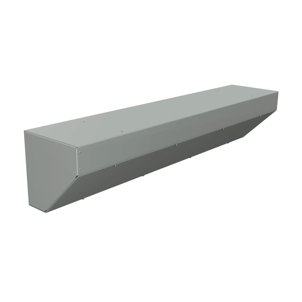 S101048ATNK - Wiegmann wiring trough, 10 x 10 x 48in (HxDxL), NEMA 1, corner mount, carbon steel, ANSI 61 gray, powder coat finish, screw cover.