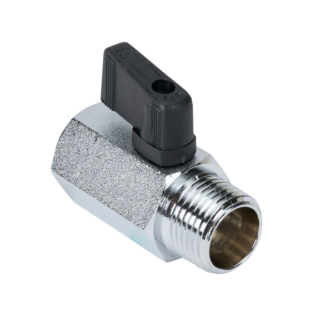 S35DZ0 - RuB S35 manual mini ball valve, 2-port (2-way), 2-position, rotary lever, 1/2in male NPT inlet(s), 1/2in female NPT outlet(s), Cv=5.8.