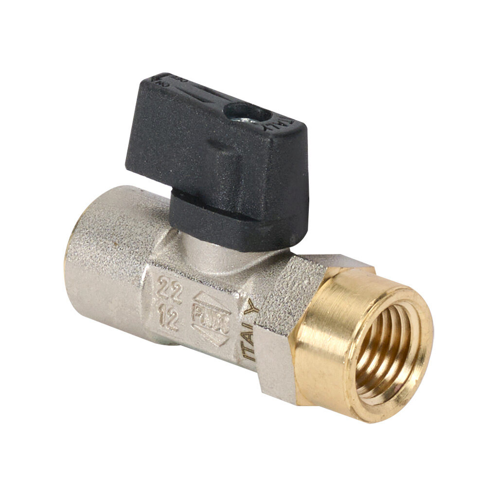 S39BX0M - RuB S39 manual micro ball valve, 2-port (2-way), 2-position, wedge handle, 1/4in female NPT inlet(s), 1/4in female NPT outlet(s), Cv=1.4.