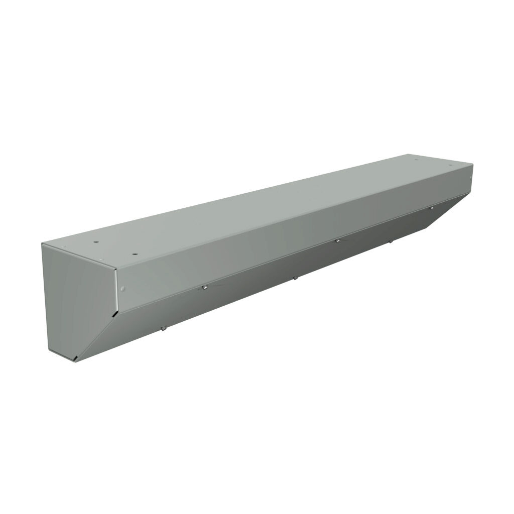 S6636ATNK - Wiegmann wiring trough, 6 x 6 x 36in (HxDxL), NEMA 1, corner mount, carbon steel, ANSI 61 gray, powder coat finish, screw cover.