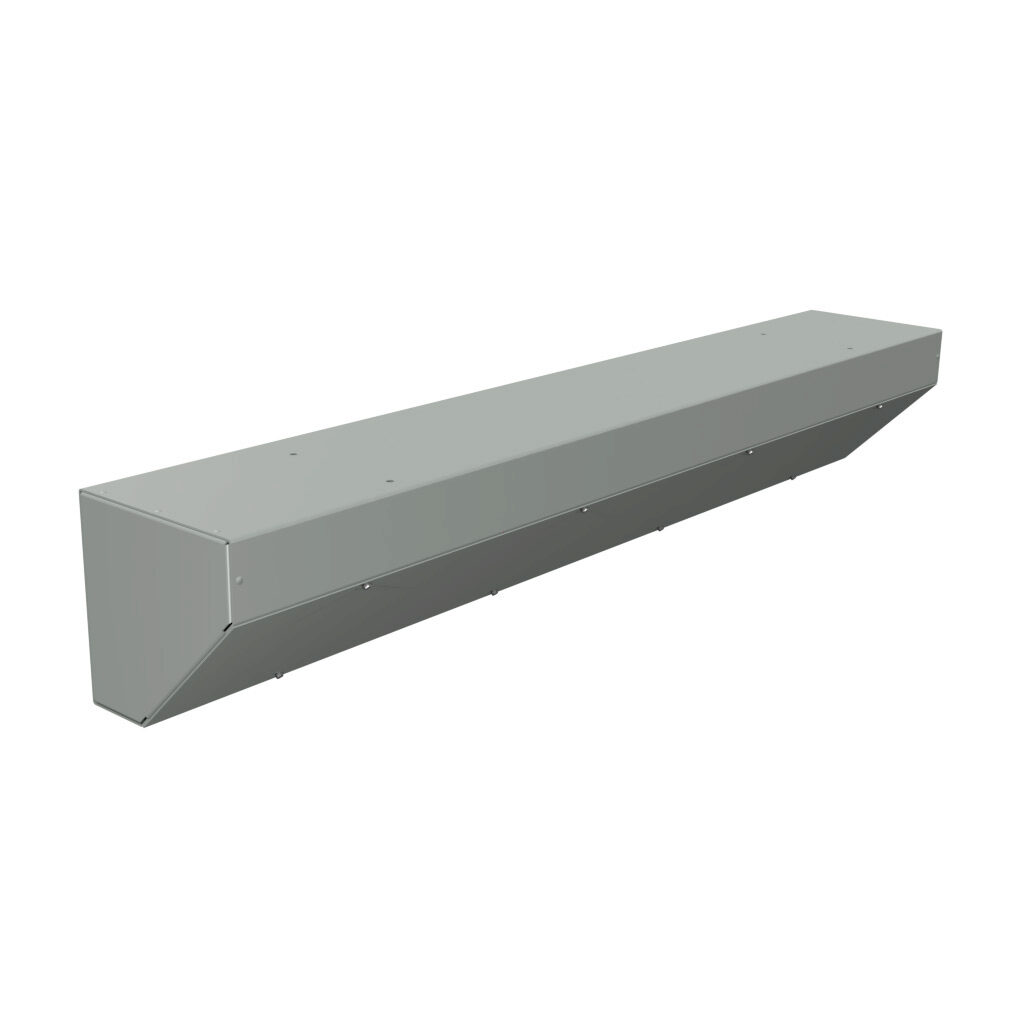 S8848ATNK - Wiegmann wiring trough, 8 x 8 x 48in (HxDxL), NEMA 1, corner mount, carbon steel, ANSI 61 gray, powder coat finish, screw cover.
