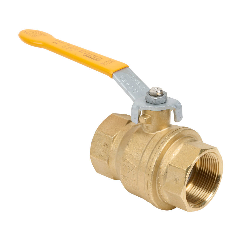 S95H41 - RuB S95 manual ball valve, 2-port (2-way), 2-position, rotary lever, 1-1/2in female NPT inlet(s), 1-1/2in female NPT outlet(s), Cv=144.4.