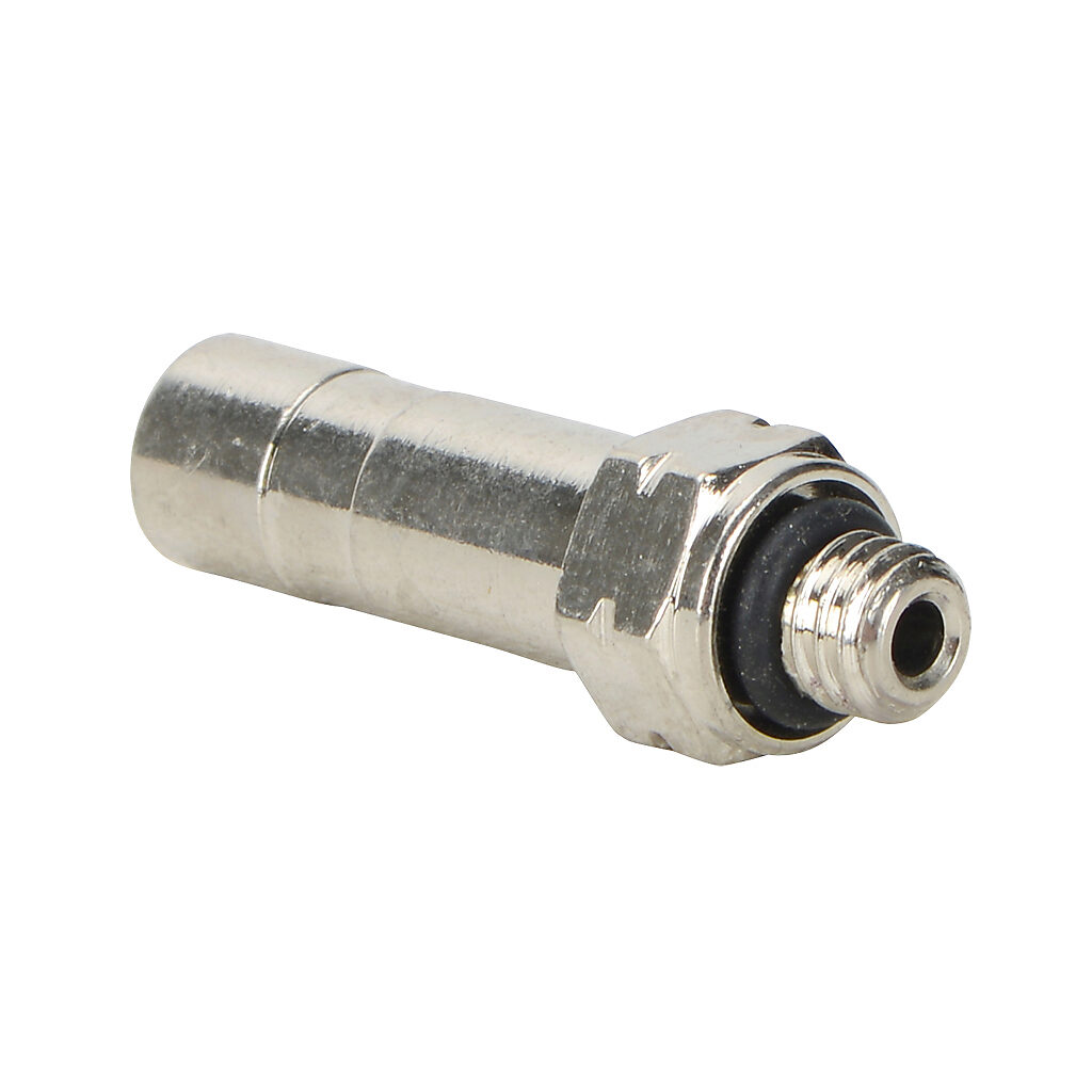 SA14-10N - NITRA pneumatic push-to-connect fitting, stem adapter, nickel-plated brass body, Buna-N O-ring seal(s), (1) #10-32 male UNF to (1) 1/4in plug-in. Package of 5.