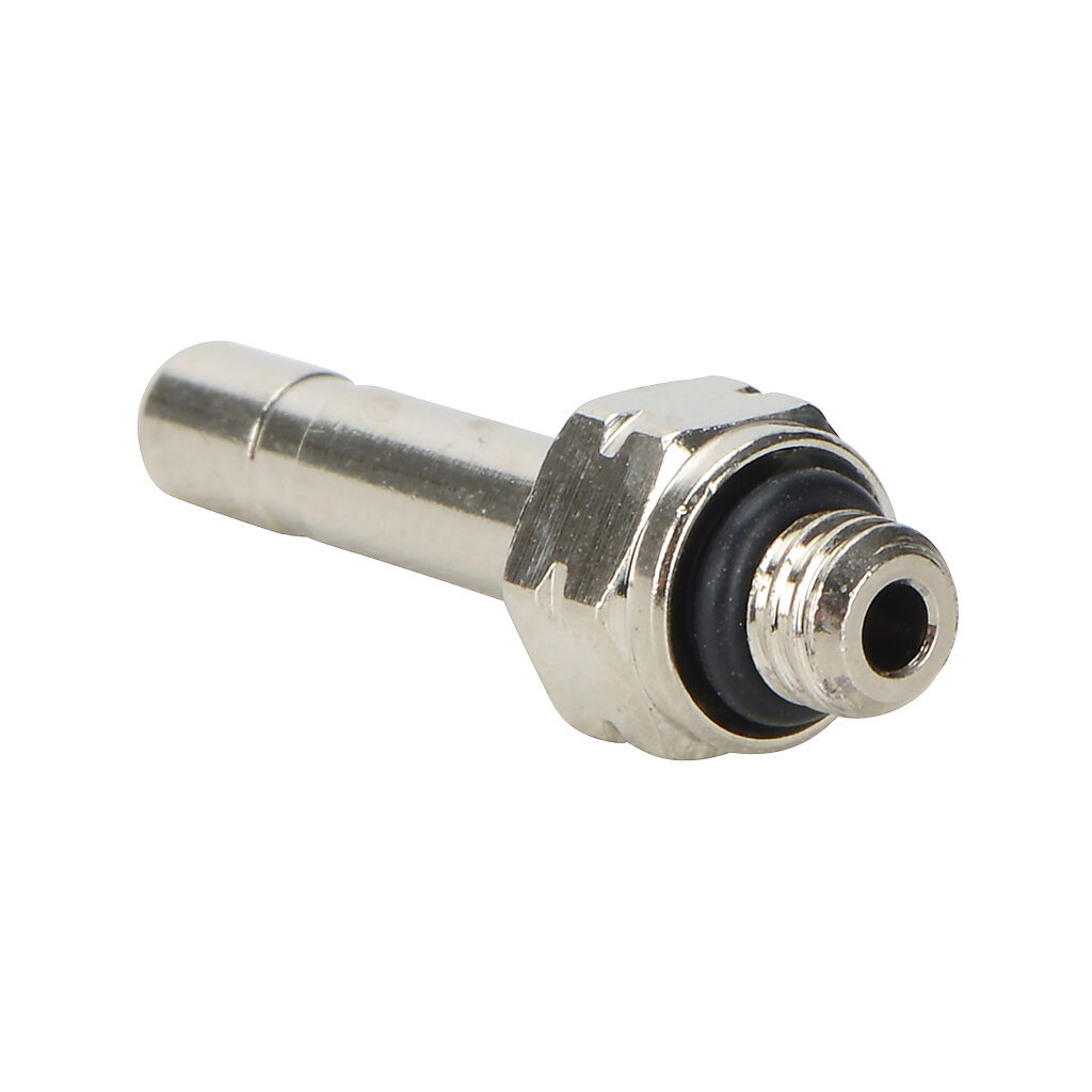 SA532-10N - NITRA pneumatic push-to-connect fitting, stem adapter, nickel-plated brass body, Buna-N O-ring seal(s), (1) #10-32 male UNF to (1) 5/32in (4mm) plug-in. Package of 5.