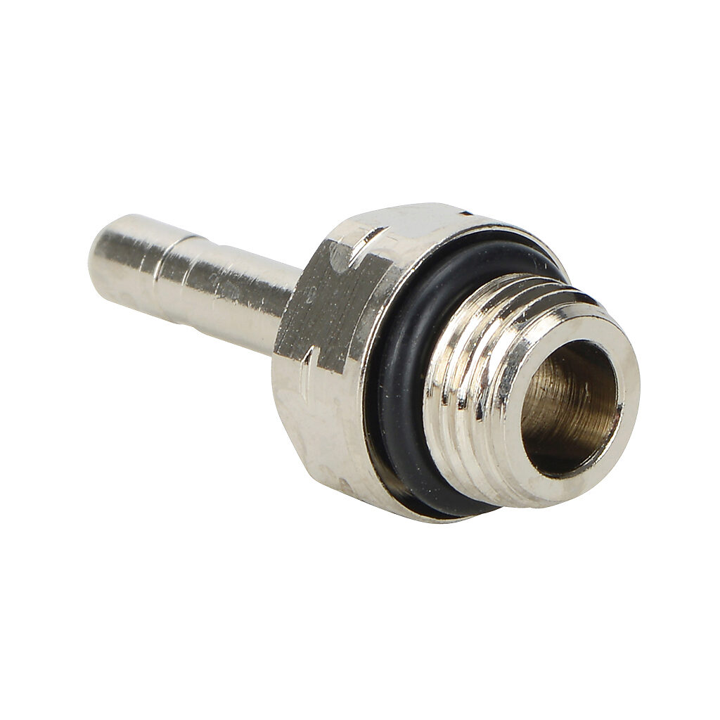 SA532-18N - NITRA pneumatic push-to-connect fitting, stem adapter, nickel-plated brass body, (1) 1/8in male NPT to (1) 5/32in (4mm) plug-in. Package of 5.