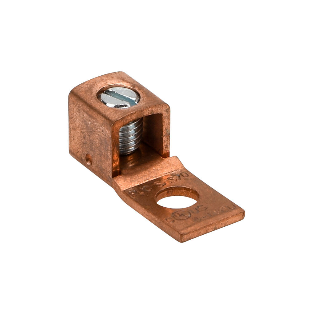 SAS-70-1 - Penn-Union mechanical lug, straight tongue, copper-electrolytic, 70A, 1 openings, (1) 14-4 AWG stranded copper.