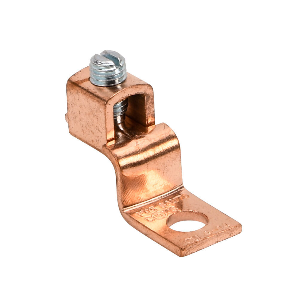 SAU-70-1 - Penn-Union mechanical lug, offset tongue, copper-electrolytic, 70A, 1 openings, (1) 14 AWG solid-4 AWG stranded copper.