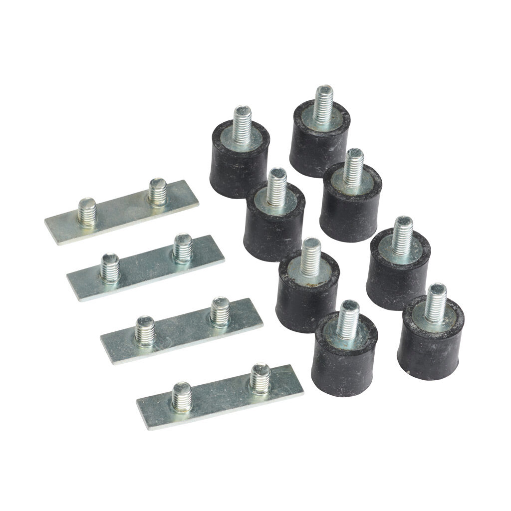 SAV8E - ReeR anti-vibration mounting bracket, 90-degree, steel. Package of 8. For use with ReeR Micron light grids. Hardware included.