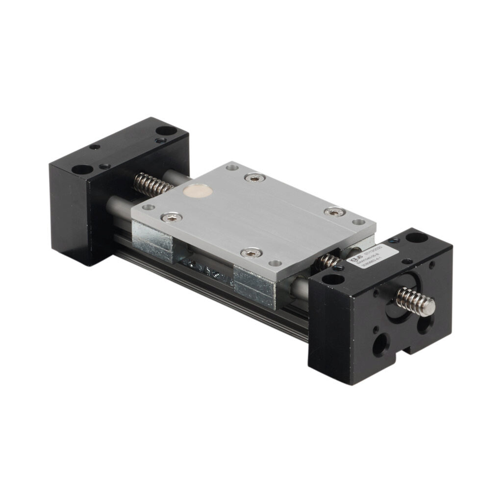 SAW1040-05-B - igus drylin series linear actuator assembly, W1040 twin rail, 74mm wide, 50mm travel, lead screw, 25mm pitch, hard-anodized aluminum rail.