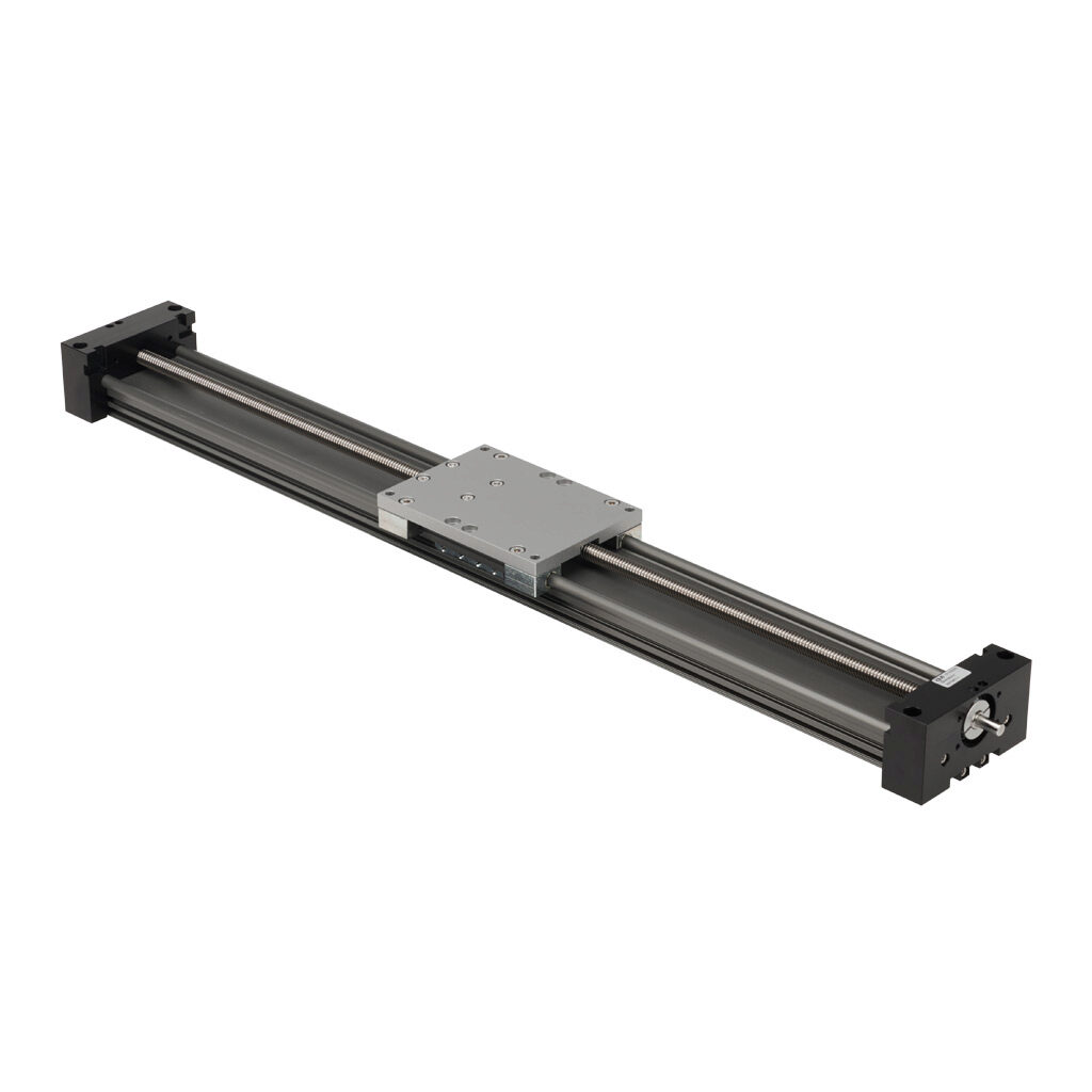 SAW1080-6-A - igus drylin series linear actuator assembly, W1080 twin rail, 108mm wide, 600mm travel, lead screw, 25mm pitch, hard-anodized aluminum rail.
