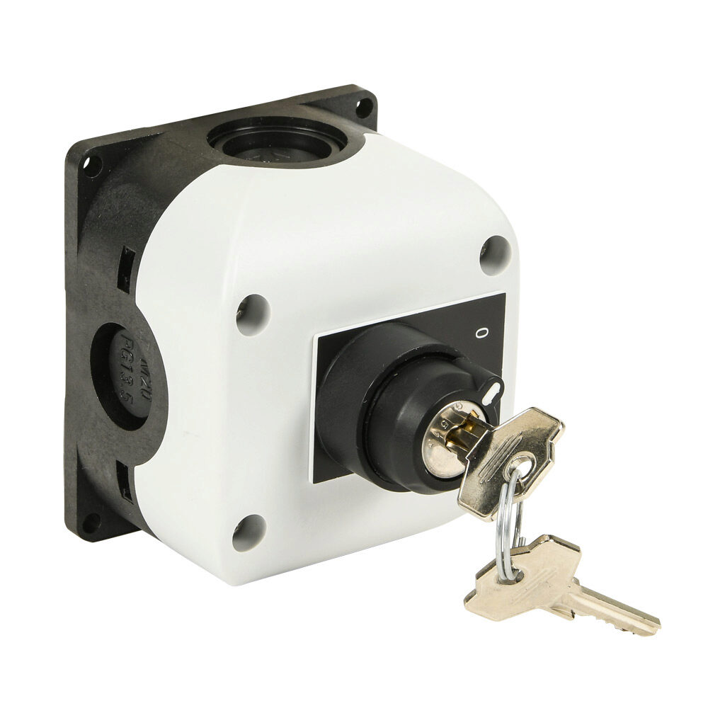 SB114-061-G - Comepi control station, polycarbonate, (1) key switch, key-operated, 2-position, black, maintained, (1) N.O. contact(s), legend plate marking "O - I".