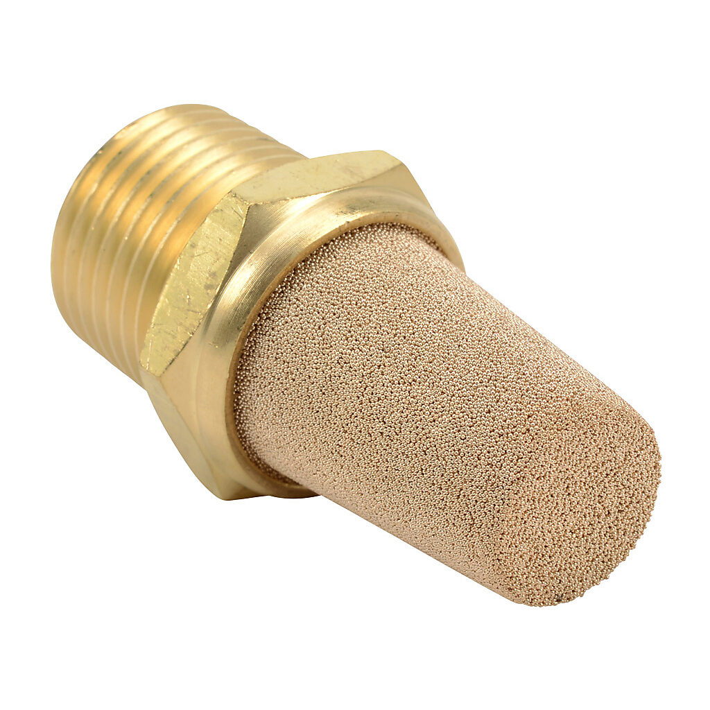 SBC-12N - NITRA pneumatic exhaust silencer, sintered bronze, cone, 1/2in male NPT. Package of 2.