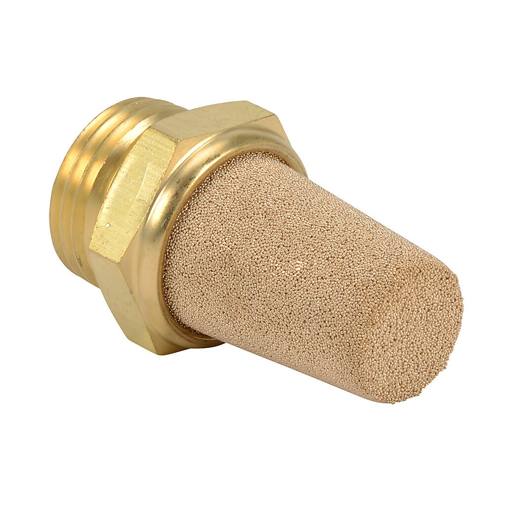 SBC-12R - NITRA pneumatic exhaust silencer, sintered bronze, cone, R1/2 male BSPT. Package of 2.