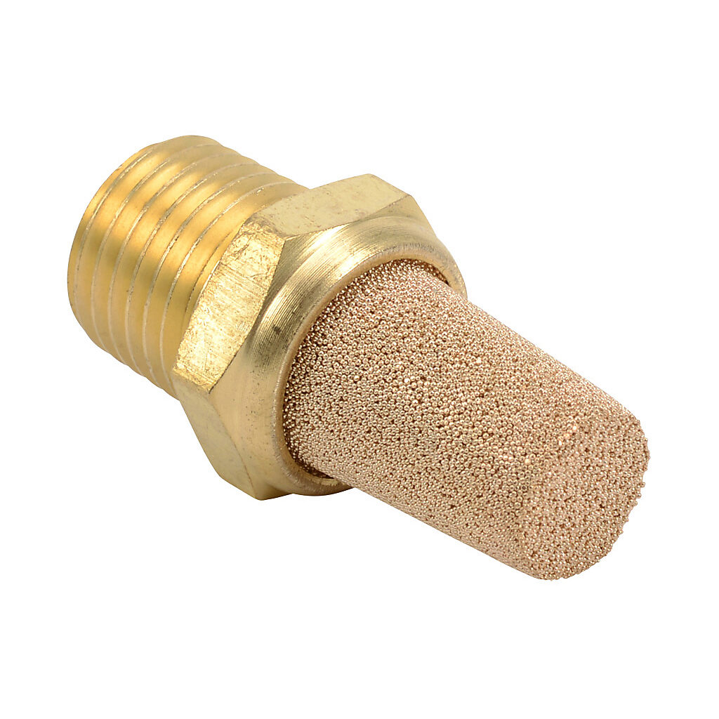 SBC-14N - NITRA pneumatic exhaust silencer, sintered bronze, cone, 1/4in male NPT. Package of 2.