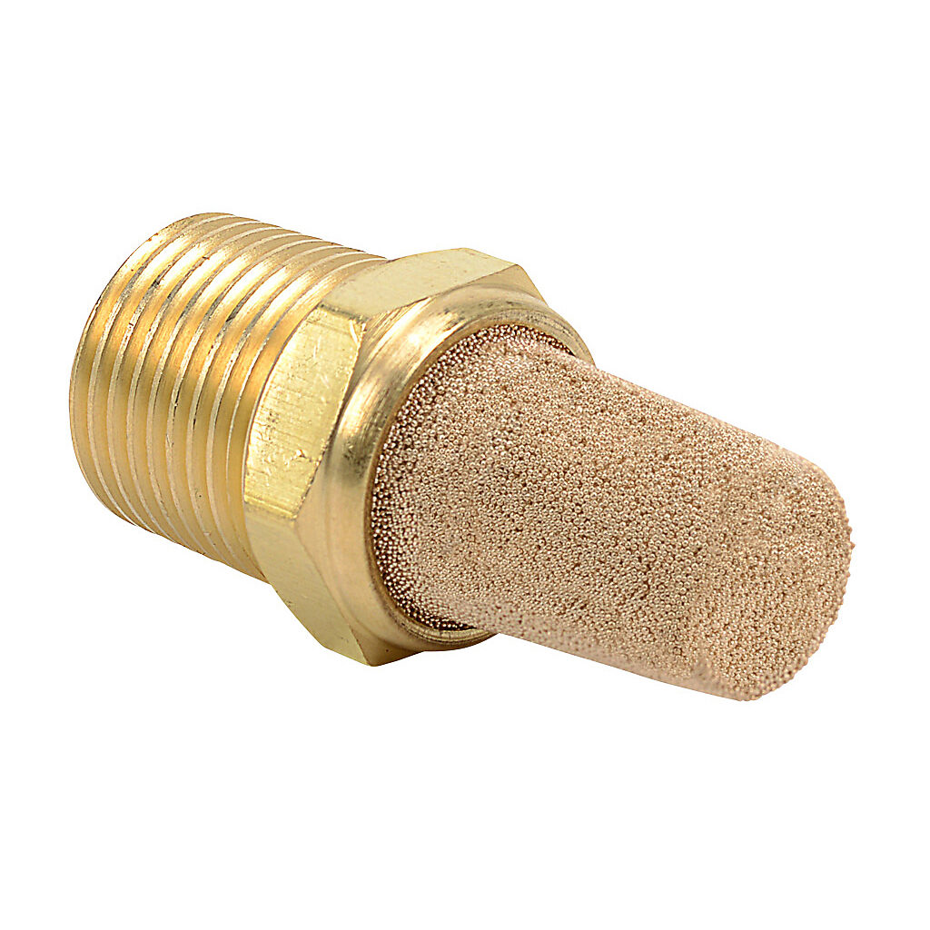 SBC-38N - NITRA pneumatic exhaust silencer, sintered bronze, cone, 3/8in male NPT. Package of 2.