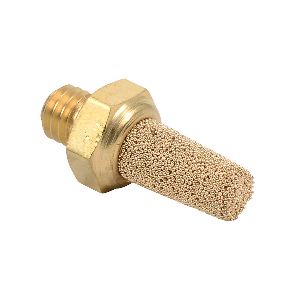 SBC-M5 - NITRA pneumatic exhaust silencer, sintered bronze, cone, M5 x 0.8 male ISO. Package of 2.