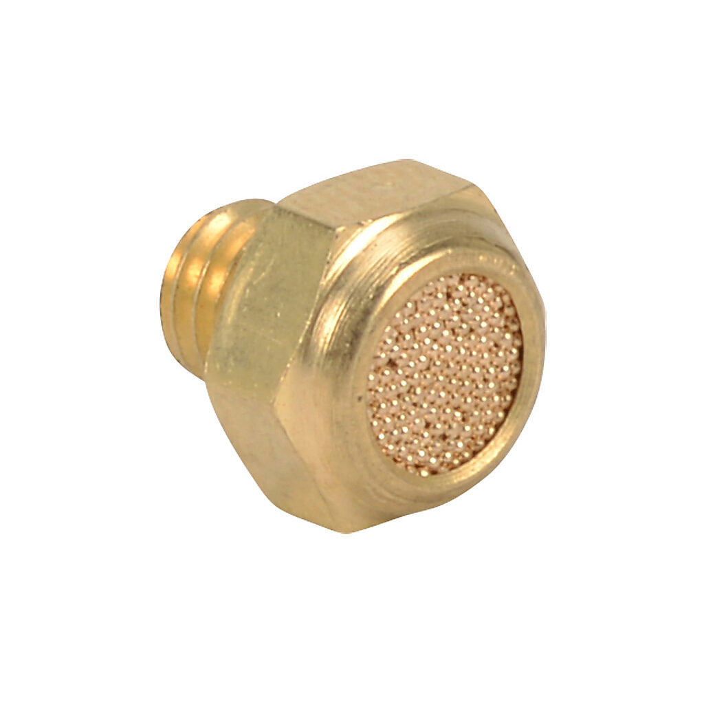 SBF-M5 - NITRA pneumatic exhaust silencer, sintered bronze, flat, M5 x 0.8 male ISO. Package of 2.