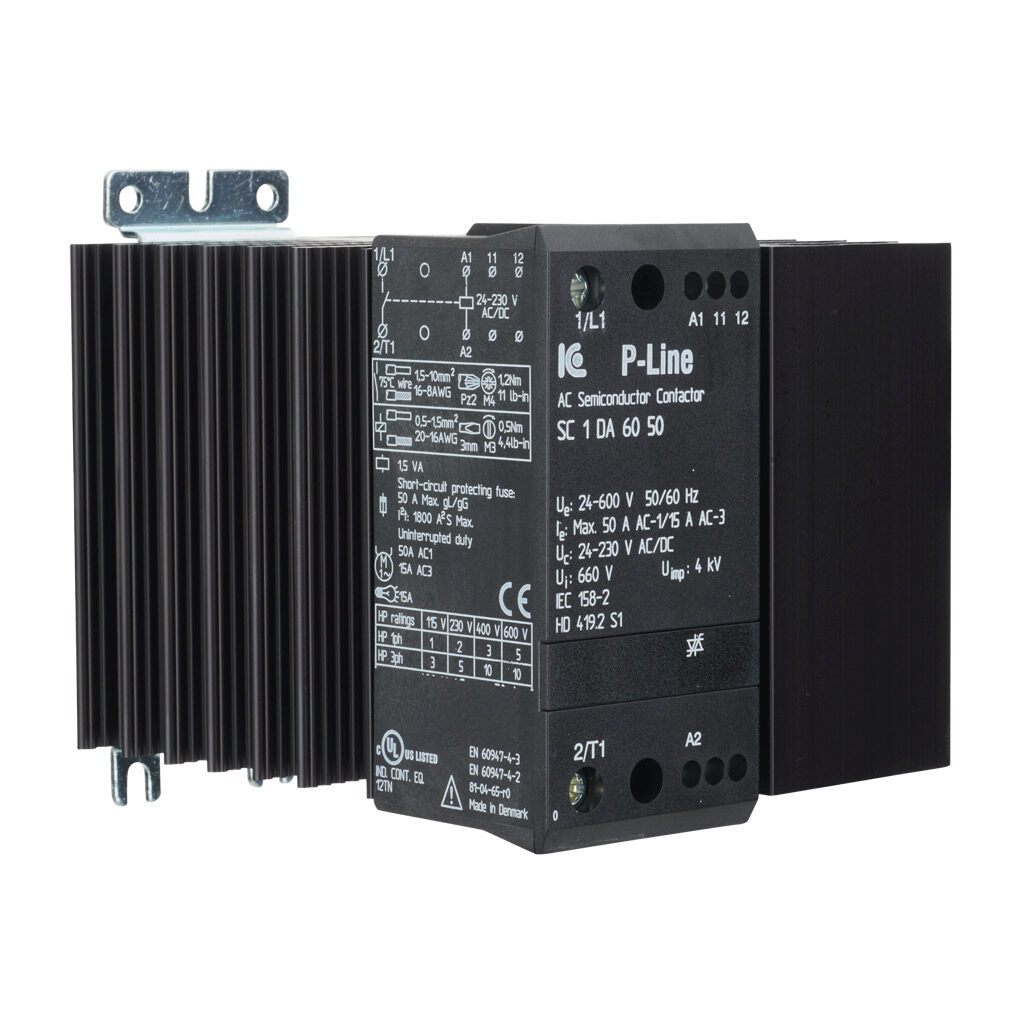 SC1DA6050 - Eltwin SC1 series solid state contactor, 50A, (1) N.O. SCR switched power poles, 24-600 VAC (50/60Hz) operating voltage, 24-230 VAC/VDC coil voltage.