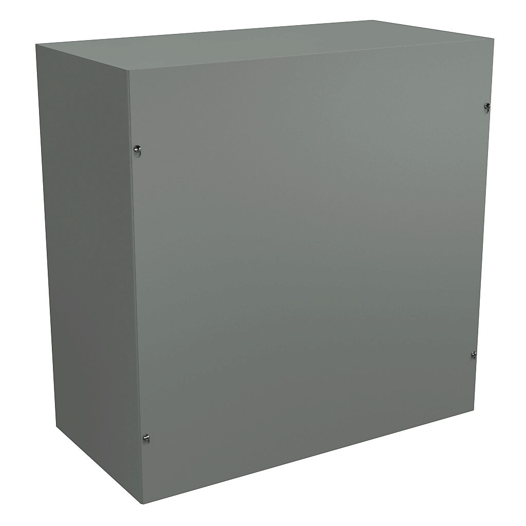 SC242412NK - Wiegmann enclosure, NEMA 1, 24 x 24 x 12in (HxWxD), wall mount, carbon steel, ANSI 61 gray, powder coat finish, screw cover.