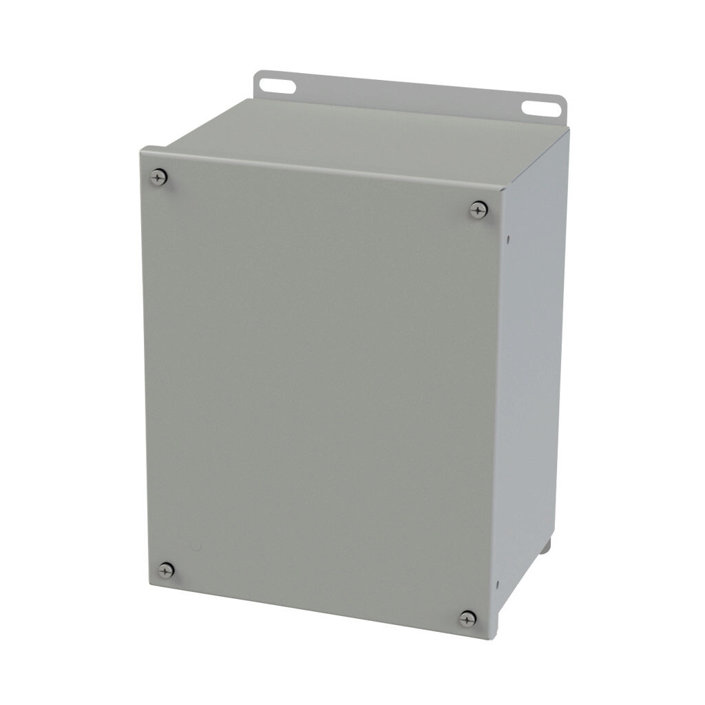 SCE-10086SC - Saginaw enclosure, NEMA 3R/4/12/13, 10 x 8 x 6in (HxWxD), wall mount, carbon steel, ANSI 61 gray, powder coat finish, screw cover.