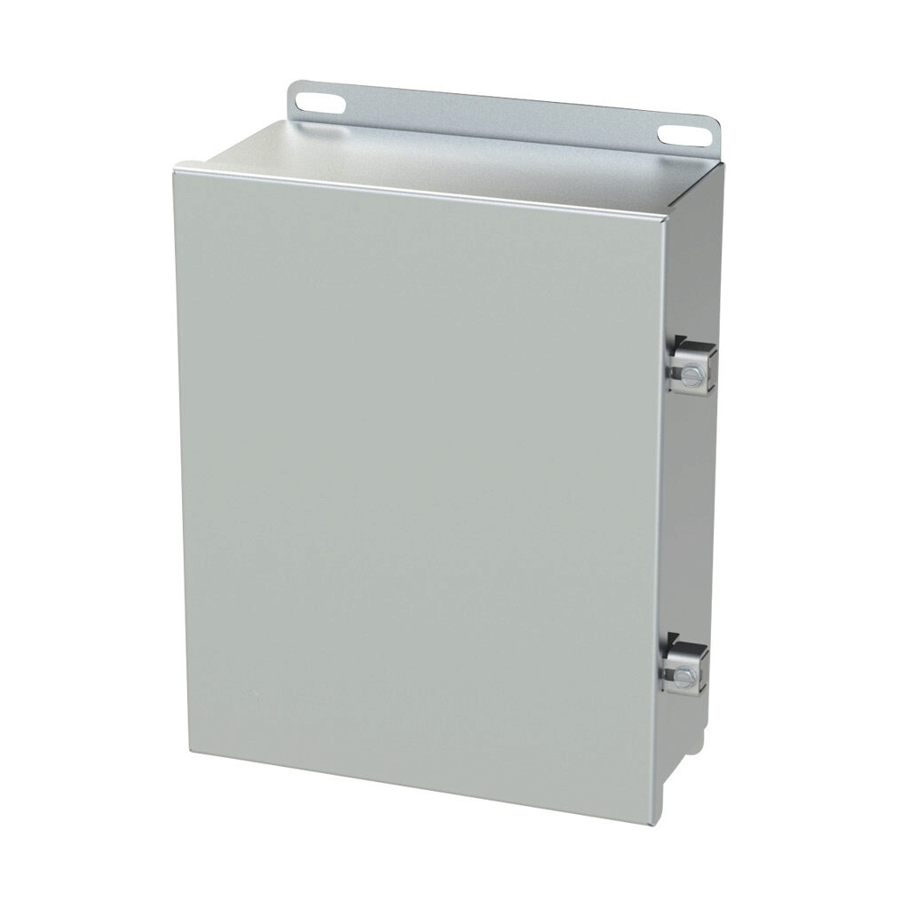 SCE-1008CHNFSS - Saginaw enclosure, NEMA 3R/4/4X/12/13, 10 x 8 x 4in (HxWxD), wall mount, 304 stainless steel, #4 brush finish, single-door, stainless steel clamps.
