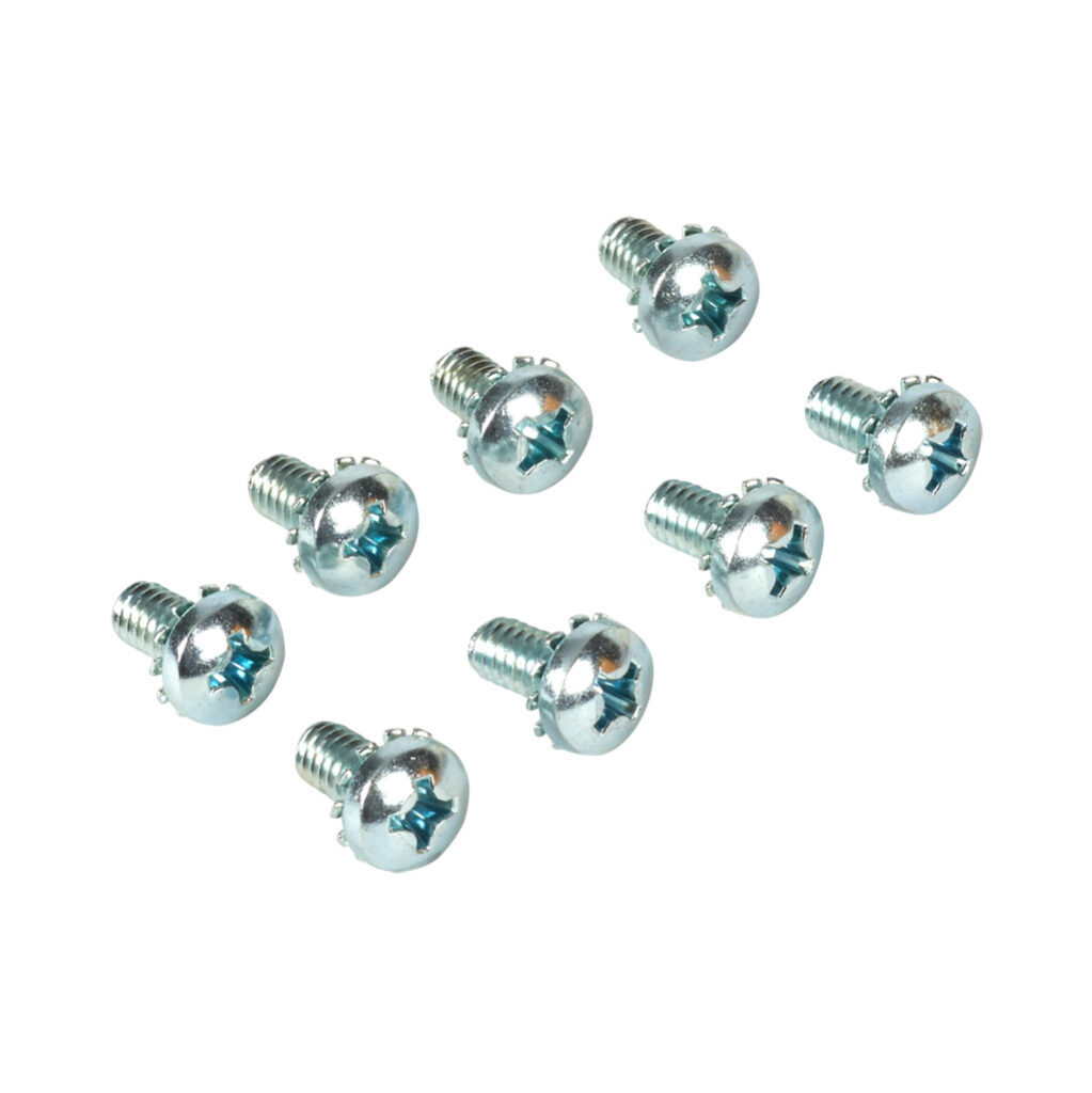 SCE-102225 - Saginaw subpanel bolt, replacement, 1/4-20 UNC x 0.375in, Phillips pan head, carbon steel, zinc plated finish. Package of 8. Washer included.