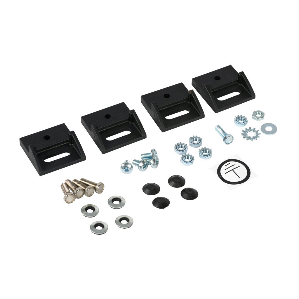 SCE-120706 - Saginaw ELJ hardware assortment, for use with Enviroline Junction enclosures. Mounting feet, hole plugs, screws, nuts, washers, and labels included.