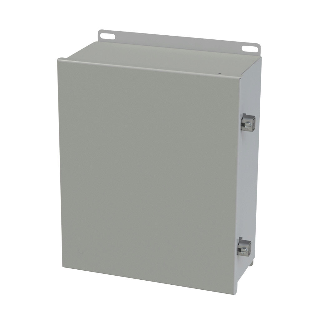 SCE-1210CHNF - Saginaw enclosure, NEMA 3R/4/12/13, 12 x 10 x 5in (HxWxD), wall mount, carbon steel, ANSI 61 gray, powder coat finish, single-door, stainless steel clamps.