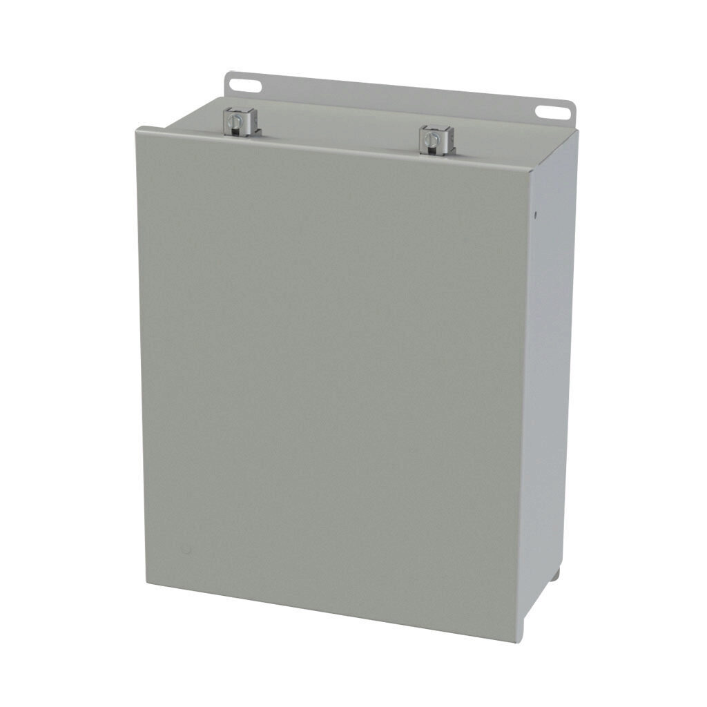 SCE-1210CHSNF - Saginaw enclosure, NEMA 3R/4/12/13, 10 x 12 x 5in (HxWxD), wall mount, carbon steel, ANSI 61 gray, powder coat finish, single-door, stainless steel clamps.