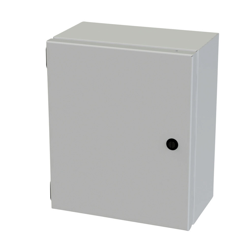 SCE-1210ELJLG - Saginaw Enviroline Junction series enclosure, NEMA 3R/4/12/13, 12 x 10 x 6in (HxWxD), wall mount, carbon steel, RAL 7035 light gray, powder coat finish, single-door, 1/4-turn semi-flush latch.