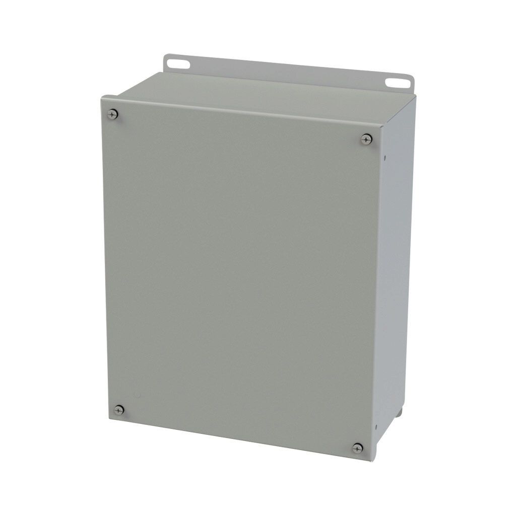 SCE-1210SC - Saginaw enclosure, NEMA 3R/4/12/13, 12 x 10 x 5in (HxWxD), wall mount, carbon steel, ANSI 61 gray, powder coat finish, screw cover.