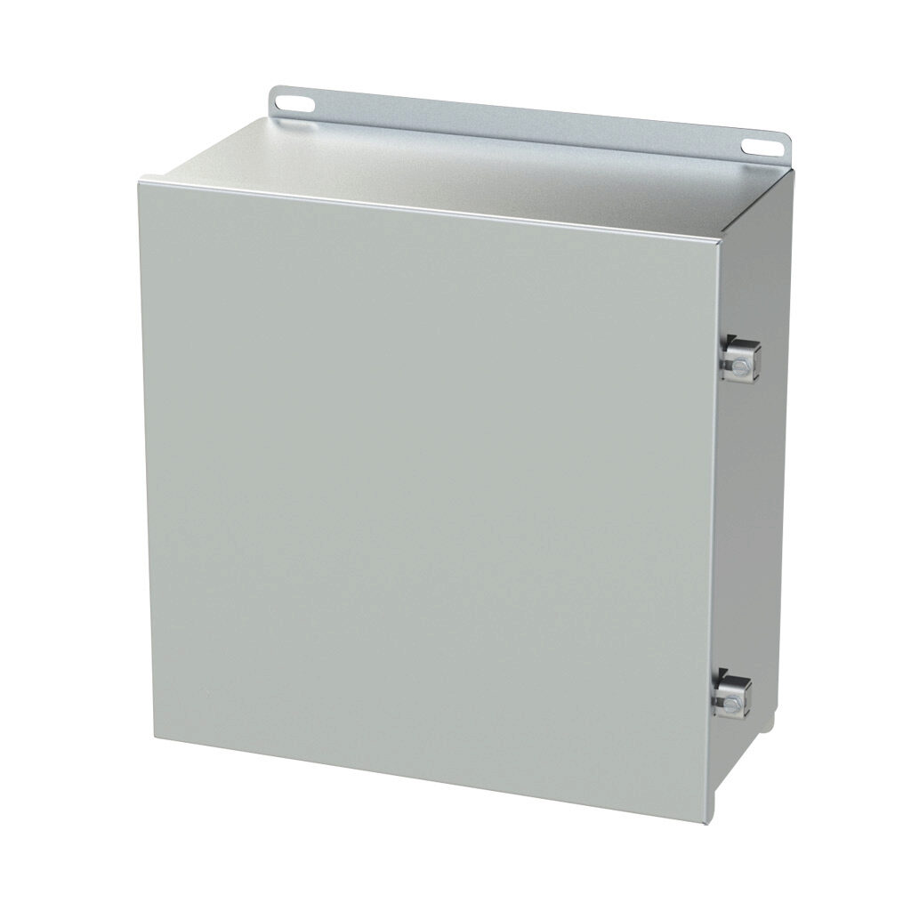 SCE-1212CHNFSS - Saginaw enclosure, NEMA 3R/4/4X/12/13, 12 x 12 x 6in (HxWxD), wall mount, 304 stainless steel, #4 brush finish, single-door, stainless steel clamps.