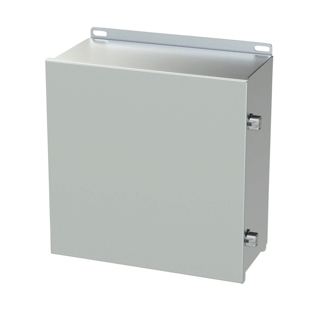 SCE-1212CHNFSS6 - Saginaw enclosure, NEMA 3R/4/4X/12/13, 12 x 12 x 6in (HxWxD), wall mount, 316L stainless steel, #4 brush finish, single-door, stainless steel clamps.
