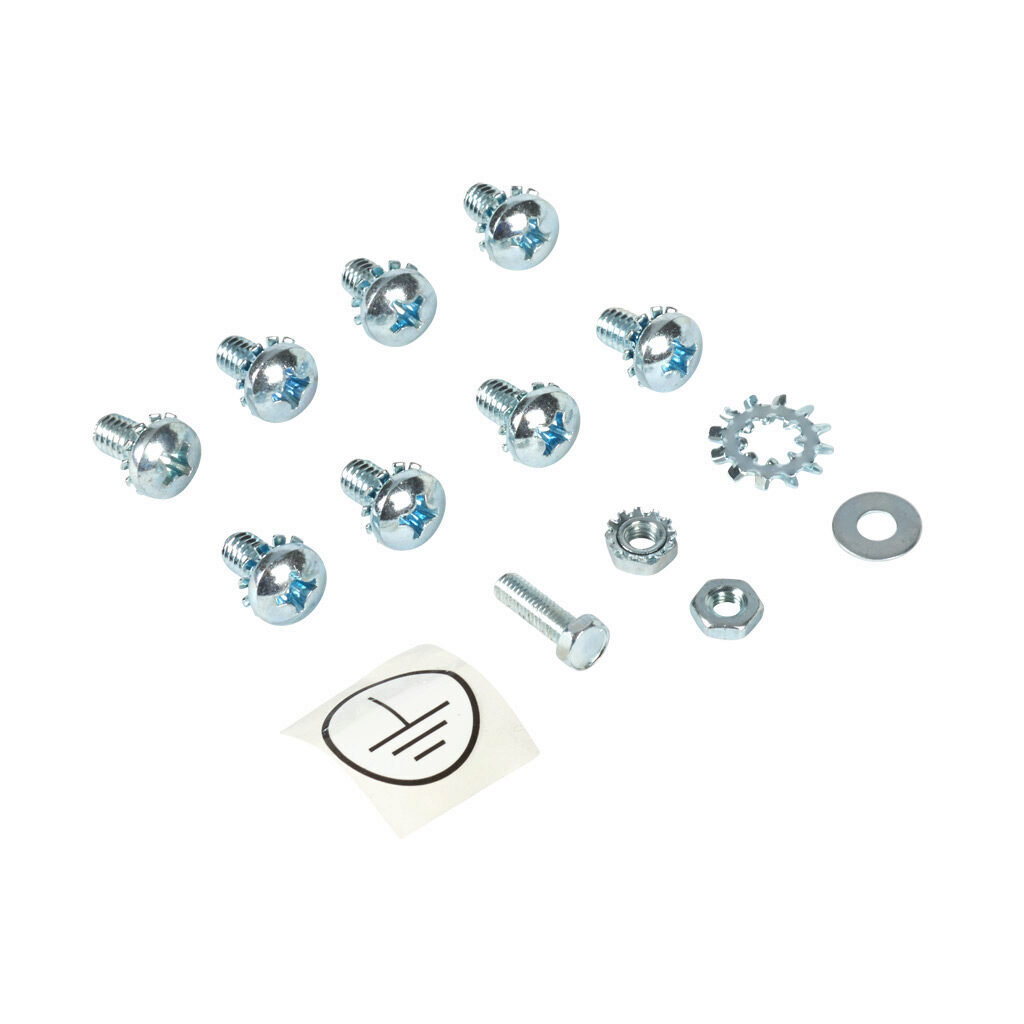 SCE-123581 - Saginaw NEMA 1 master bolt pack, replacement. Multiple screws, nuts, washers and grounding label included.