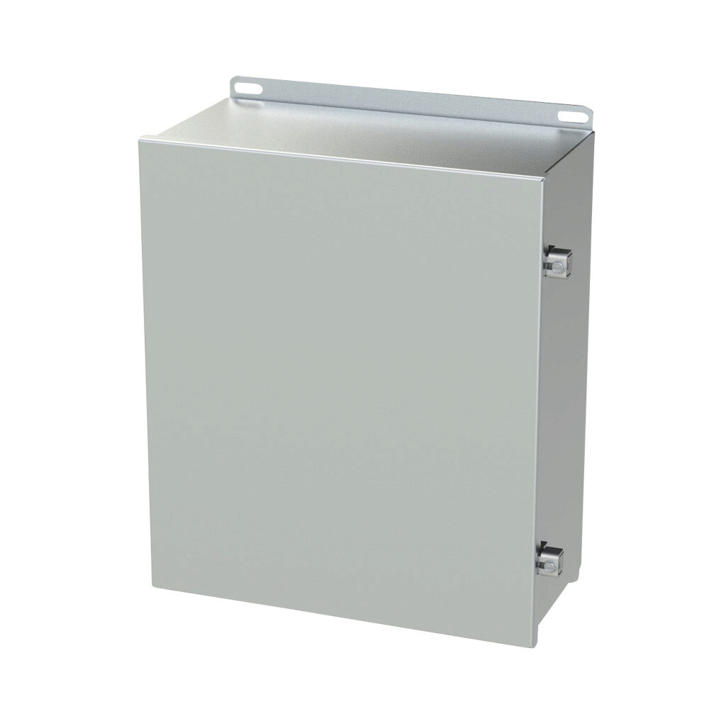 SCE-1412CHNFSS6 - Saginaw enclosure, NEMA 3R/4/4X/12/13, 14 x 12 x 6in (HxWxD), wall mount, 316L stainless steel, #4 brush finish, single-door, stainless steel clamps.