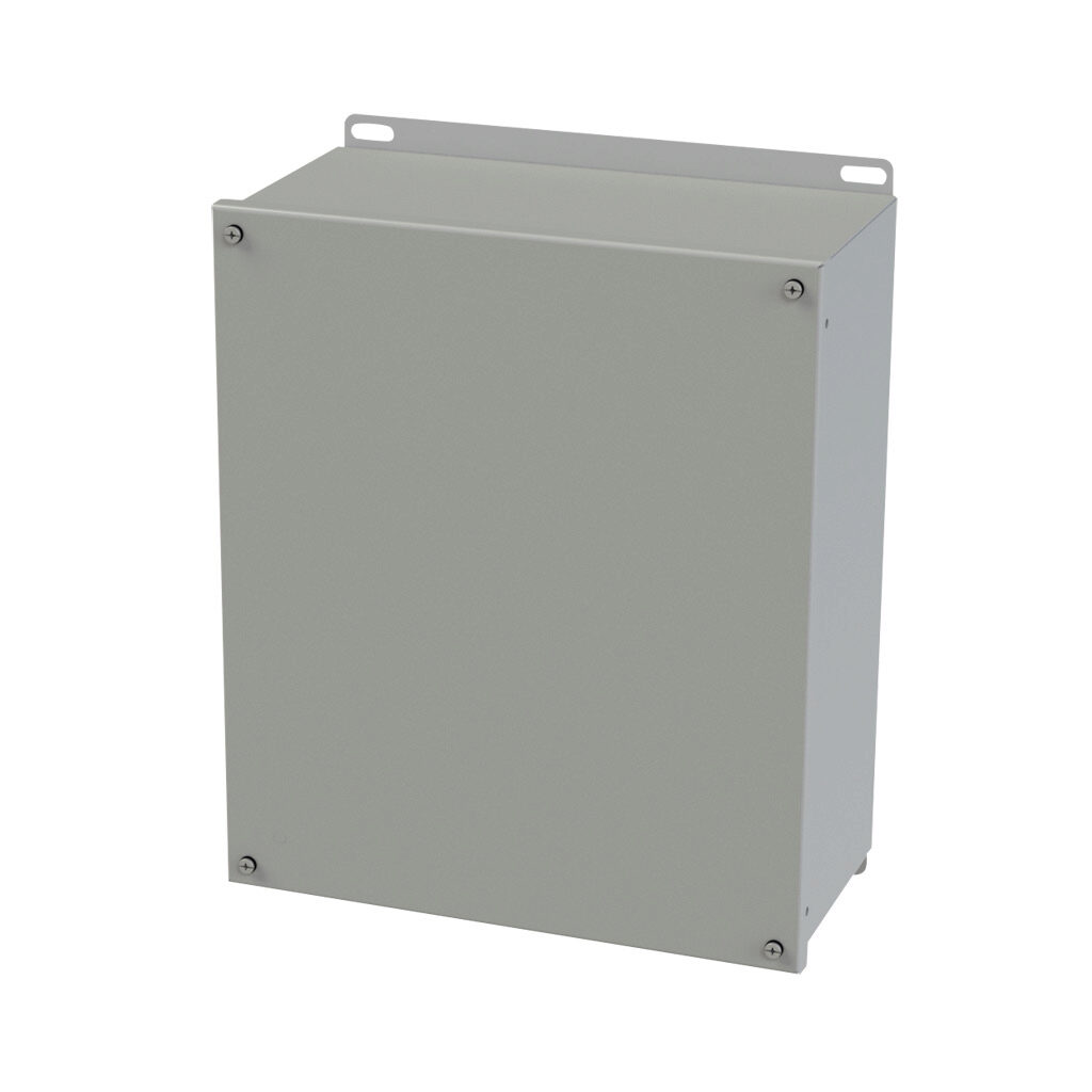 SCE-1412SC - Saginaw enclosure, NEMA 3R/4/12/13, 14 x 12 x 6in (HxWxD), wall mount, carbon steel, ANSI 61 gray, powder coat finish, screw cover.